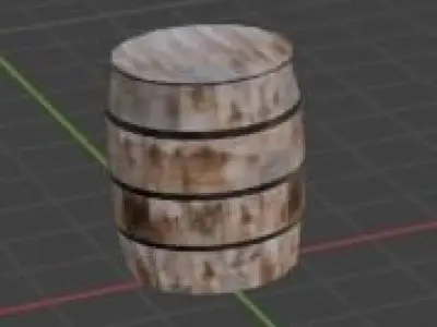 Barrel V2 Low Poly  Free low-poly 3D model
