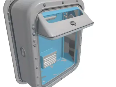 SciFi WallMounted Cryo Display Unit 3D model
