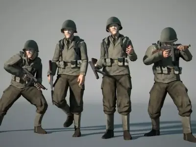 WW2 US-Soldier Low-poly 3D model