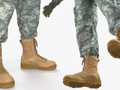 Military Parachute Equipped Soldier Green 3D model purchase