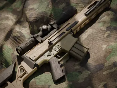 Scar20 gun Low-poly 3D model
