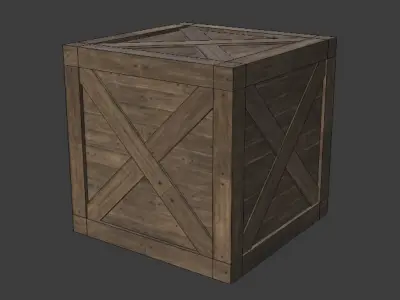 Crate wooden box Free low-poly 3D model