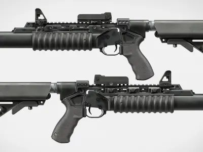 Standalone Rail Mounted M203 Low-poly 3D model