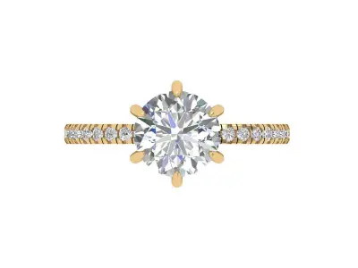 Solitaire Engagement Ring 3D print model 34