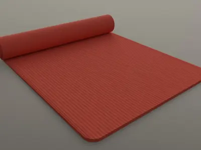 PBR Yoga Mat - Orange Low-poly 3D model