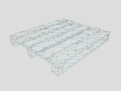 3D Scanned Wooden Pallet - Real-time Ready for Games Low-poly 3D model