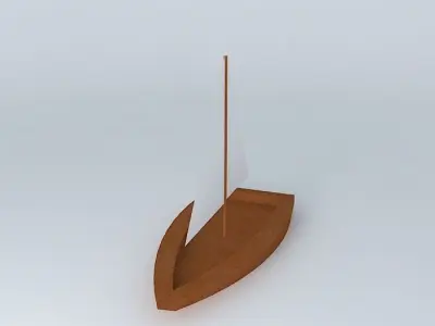 Sailboat wooden with sail Free 3D model