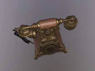 Antique Telephone - Game Ready Low-poly 3D model
