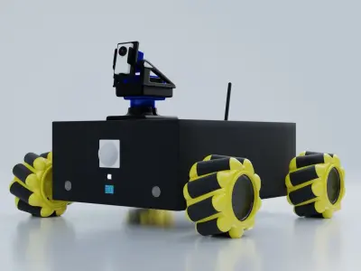 Rover robot with wheels Free 3D model
