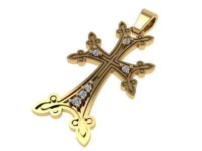 Engraving Cross Pendant 0502 3D print model