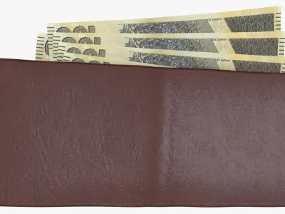 zimbabwe 100 Dollars Wallet Money Purse 3D model