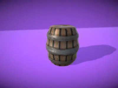 Cartoon Barrel Low-poly 3D model
