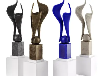 Cranes modern sculpture 3D model