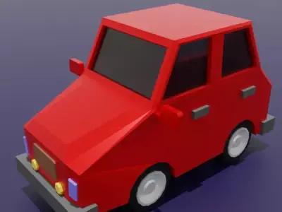 Free Low Poly Red Car 3D Model Game Ready Asset Free low-poly 3D model