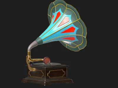 Gramophone Low-poly 3D model