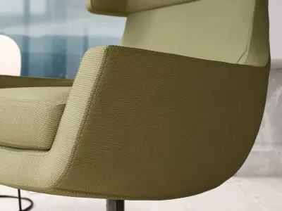  Replica Glee High Wingback Armchair Model, Green 