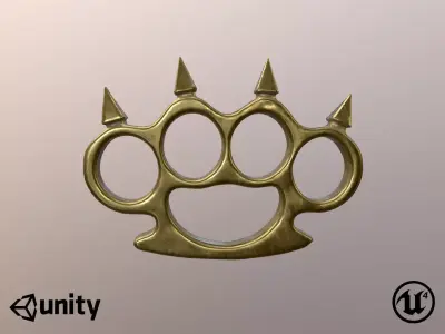 Brass knuckles game ready Low-poly 3D model purchase