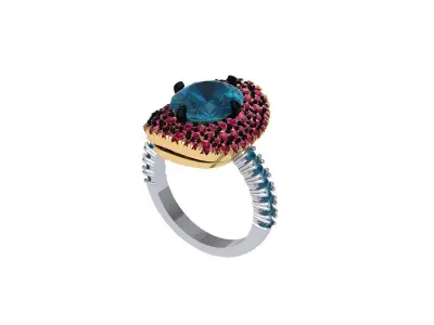 Solitaire Art deco Ring 3D print model buy