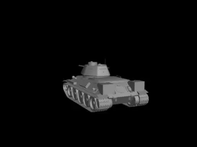T-34-76 world war ii tank Low-poly 3D model