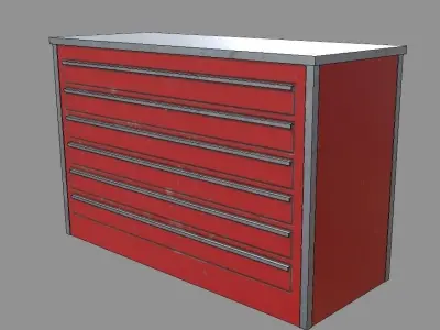 ToolBox tool cabinet with drawers Low-poly 3D model