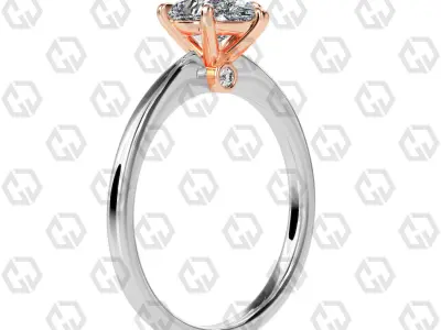 Ring 157 Pear shape with hidden signature diamond both side 3D print model