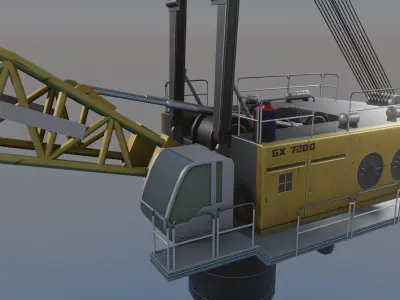 Vessel Ship Crane - Blender FBX 3D Model Low Poly Low-poly 3D model