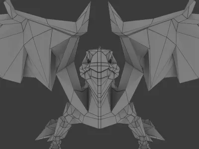 Medium Iguana Dragon Low-poly 3D model
