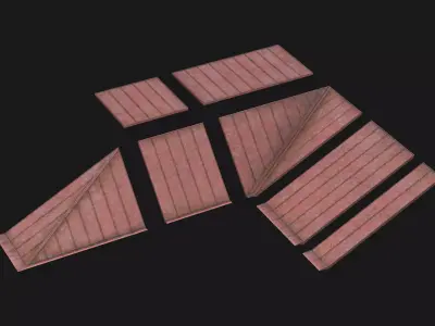 Modular Roof Set Low-poly 3D model