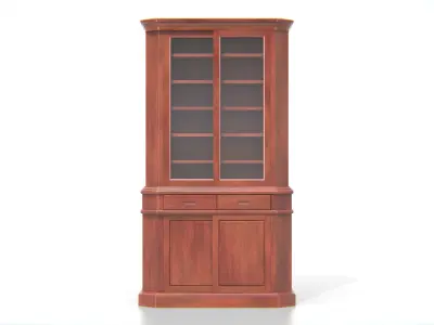 Antique Wooden Display Cabinet 03 Low-poly 3D model
