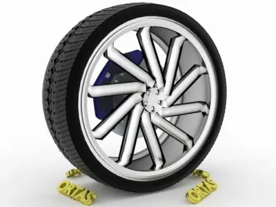 ORTAS CAR WHEEL RIM 136 GAME READY WHEEL RIM TIRE 3D model