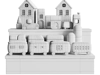 Wooden toy Collection 3D model purchase