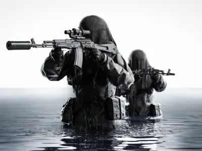 DANISH FROGMAN OPERATOR RIGGED CHARACTER Low-poly 3D model