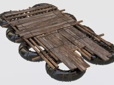 Survival Raft Ver 04 Low-poly 3D model