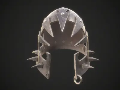 Orc Helmet 05 Low-poly 3D model