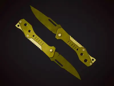 Knife 4 D Low-poly 3D model