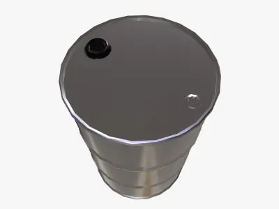 Stainless Barrel Low-poly 3D model