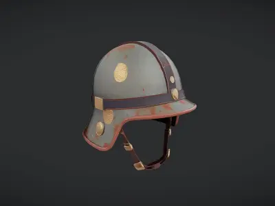 vintage military helmet with insignia 3D model