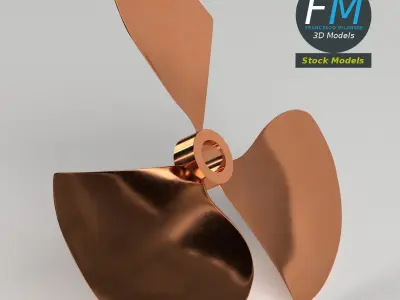 Three blades propeller fan 3D model