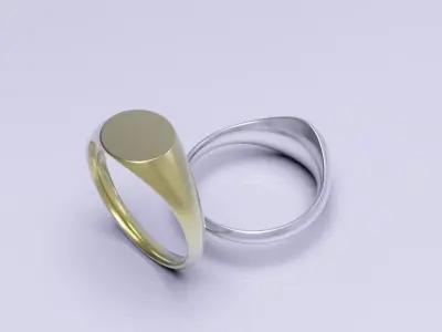 Dainty Thin Signet Ring 3D print model