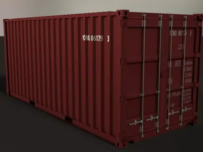 20ft Shipping Container Low-poly 3D model