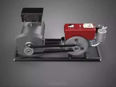 STANDARD DIESEL ELECTRICAL GENERATOR SETS BACKUP POWER GENSET KW 3D model