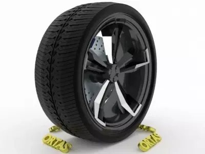 ORTAS CAR WHEEL RIM 126 GAME READY WHEEL RIM TIRE 3D model