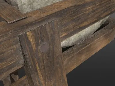 Historical Grindstone Low-poly 3D model