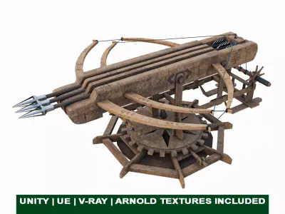 Ballista Weapon -  Arrow Shooter Low-poly 3D model