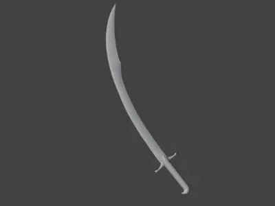 Scimitar Sword Game Ready Low-poly 3D model