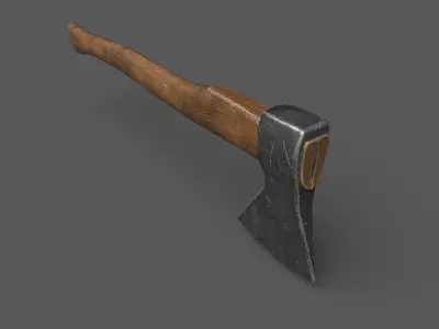 Worn Axe Low-poly 3D model