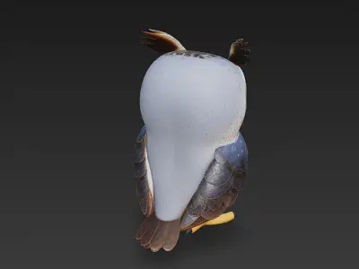 Owl 3D Model Basic - Low Poly Simple  Low-poly 3D model