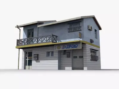 Japanese House x10 Low-poly 3D model