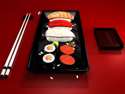 sushi plate 3D model purchase