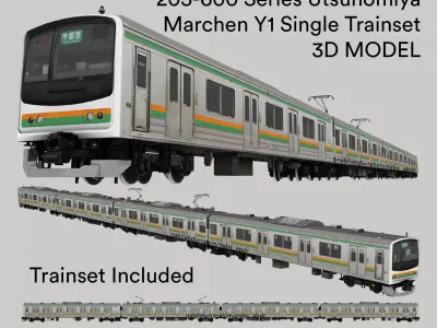 JR205-600 Utsunomiya Line Y1 Marchen 3D model